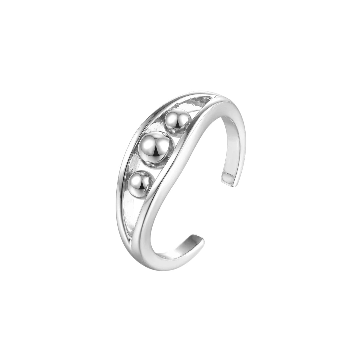 Vielring - Dreier Kugel Anti-Stress-Ring – 925 Silber - Silber