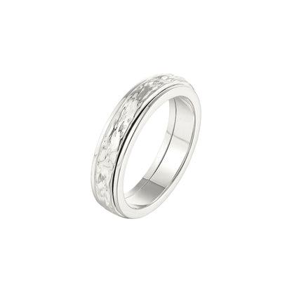 Abstrakter Anti-Stress-Ring - 925 Silber