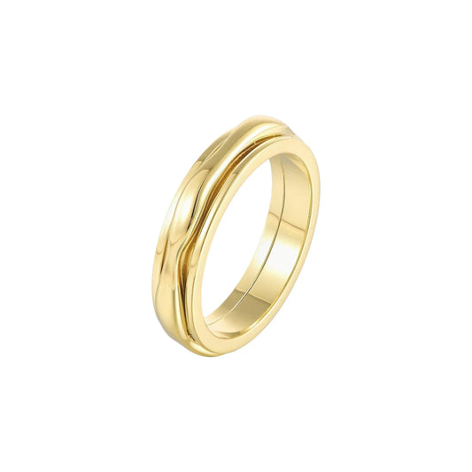 Vielring - Bubble Anti-Stress-Ring - 925 Silber - Gold / 49 | ø15.6