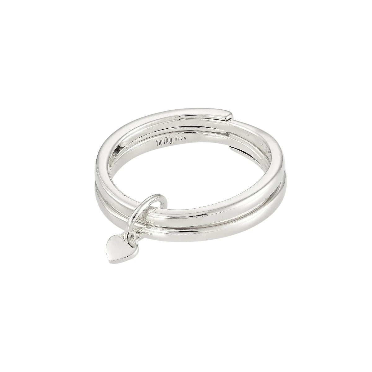 Vielring - Doppelter Herz Anti-Stress-Ring - 925 Silber - Silber