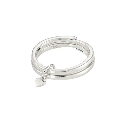 Vielring - Doppelter Herz Anti-Stress-Ring - 925 Silber - Silber