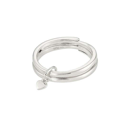 Vielring - Doppelter Herz Anti-Stress-Ring - 925 Silber - Silber