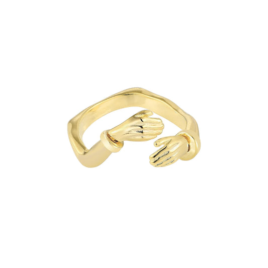 Vielring - Offener Umarmungsring (Stärke) Anti-Stress-Ring – 925 Silber - Gold