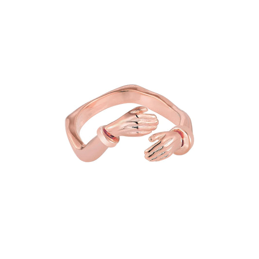 Vielring - Offener Umarmungsring (Stärke) Anti-Stress-Ring – 925 Silber - Roségold