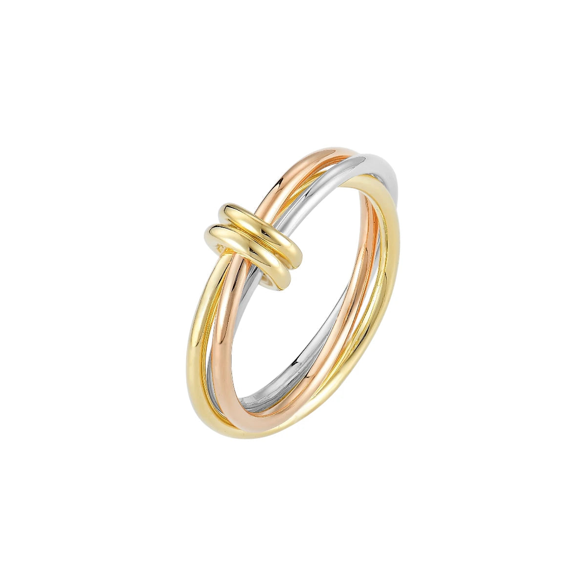 Vielring - Verbundener Dreier Anti-Stress-Ring - 925 Silber - Mixed Metals / 49 | ø15.6