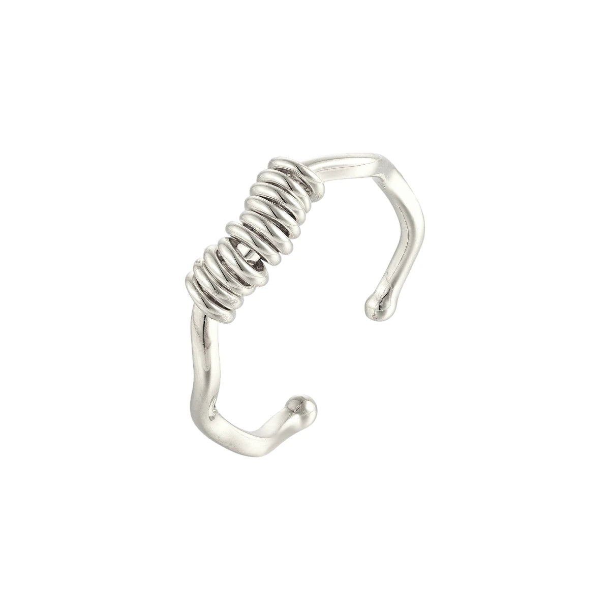 Vielring - Wellen Scheiben Anti-Stress-Ring - 925 Silber - Silber