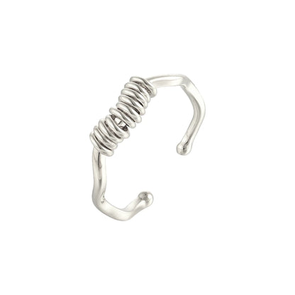 Vielring - Wellen Scheiben Anti-Stress-Ring - 925 Silber - Silber