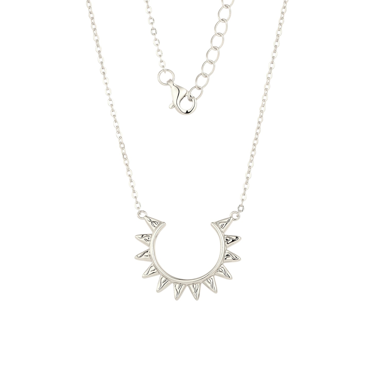 Square Zirconia Necklace - 925 Silver