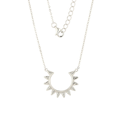 Square Zirconia Necklace - 925 Silver