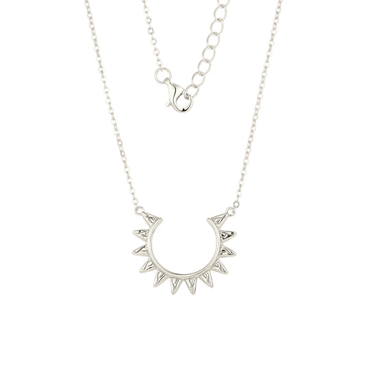 Square Zirconia Necklace - 925 Silver