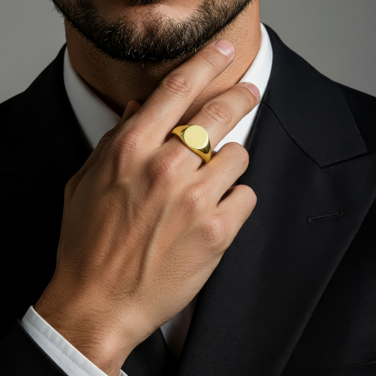 Gold Abstract Ring • 925 Sterling Silver Open Ring