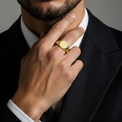 Gold Abstract Ring • 925 Sterling Silver Open Ring