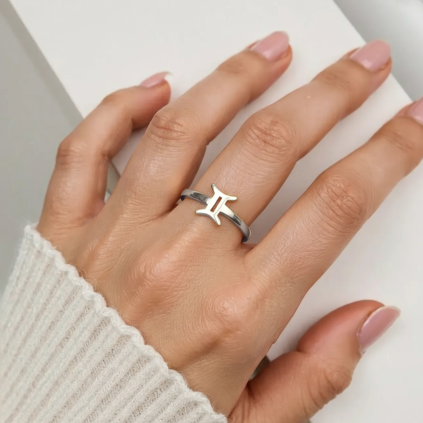 Gold Abstract Ring • 925 Sterling Silver Open Ring
