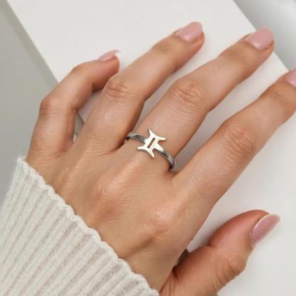 Gold Abstract Ring • 925 Sterling Silver Open Ring