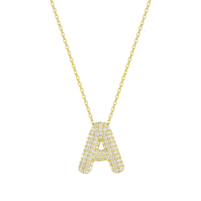 Square Zirconia Necklace - 925 Silver