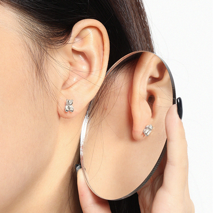 Dainty crystal hoop earrings • Zirconia crystals