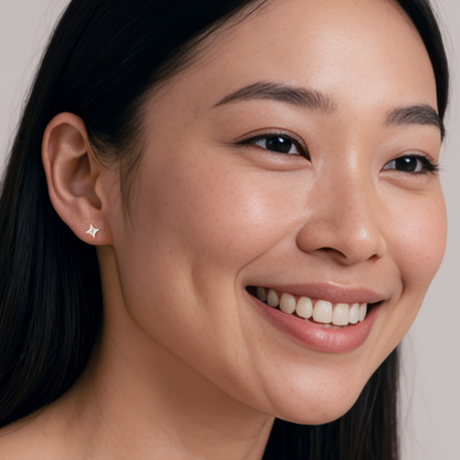 Dainty crystal hoop earrings • Zirconia crystals