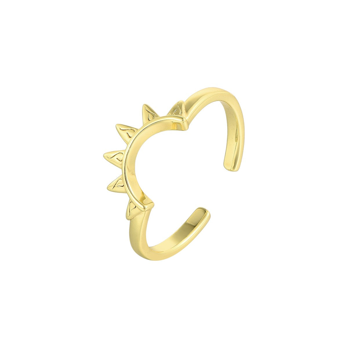 Gold Abstract Ring • 925 Sterling Silver Open Ring