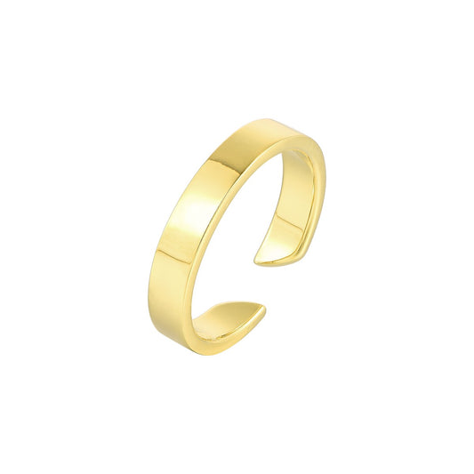 Gold Abstract Ring • 925 Sterling Silver Open Ring