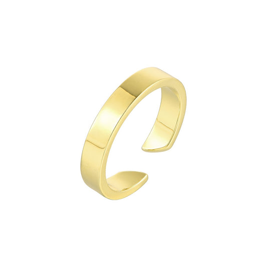 Gold Abstract Ring • 925 Sterling Silver Open Ring