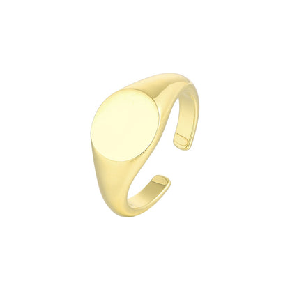 Gold Abstract Ring • 925 Sterling Silver Open Ring