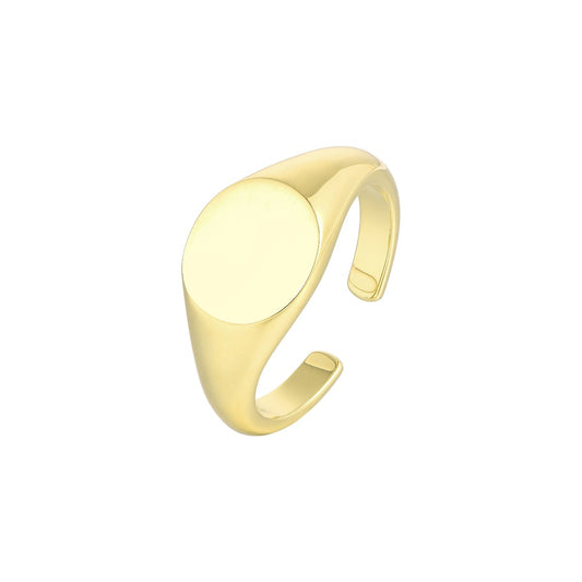 Gold Abstract Ring • 925 Sterling Silver Open Ring