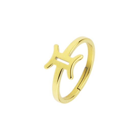 Gold Abstract Ring • 925 Sterling Silver Open Ring