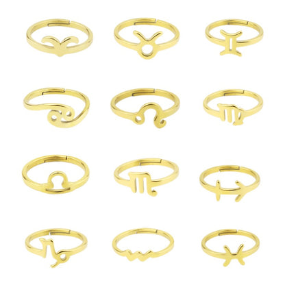 Gold Abstract Ring • 925 Sterling Silver Open Ring