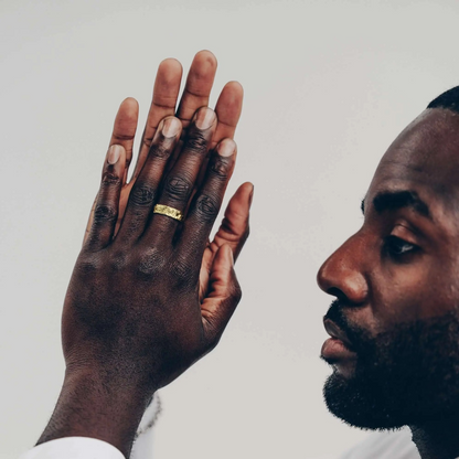 Gold Abstract Ring • 925 Sterling Silver Open Ring