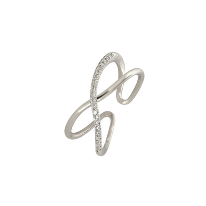Gold Abstract Ring • 925 Sterling Silver Open Ring