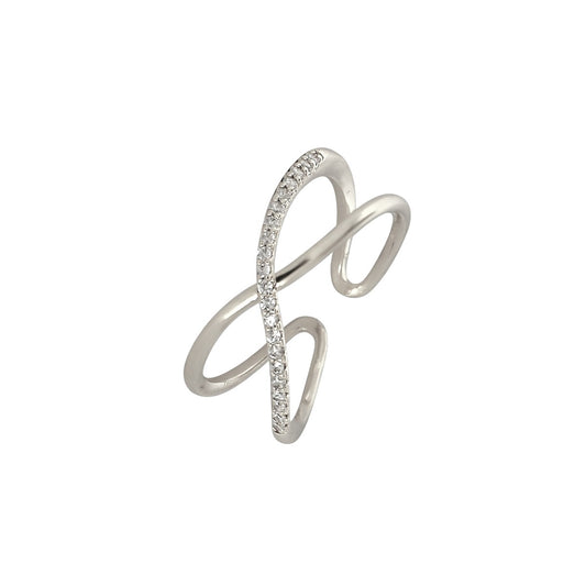 Gold Abstract Ring • 925 Sterling Silver Open Ring