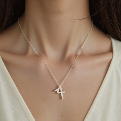 Square Zirconia Necklace - 925 Silver