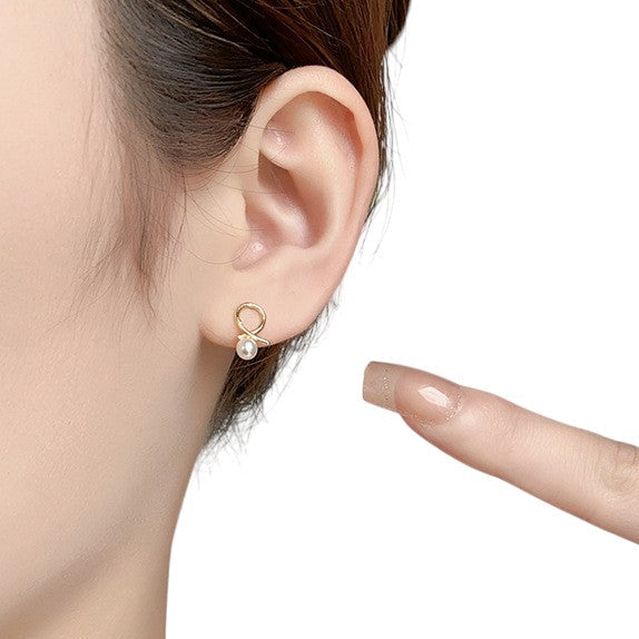 Dainty crystal hoop earrings • Zirconia crystals