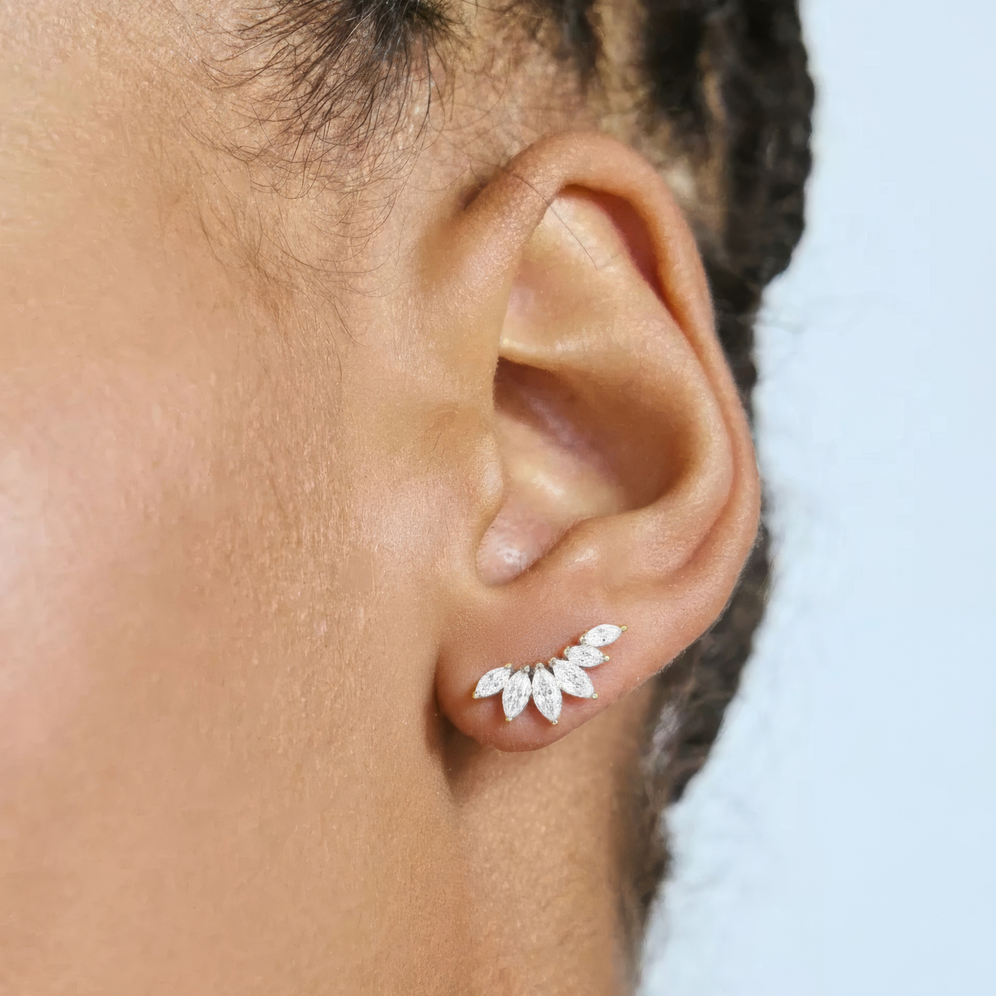 Dainty crystal hoop earrings • Zirconia crystals