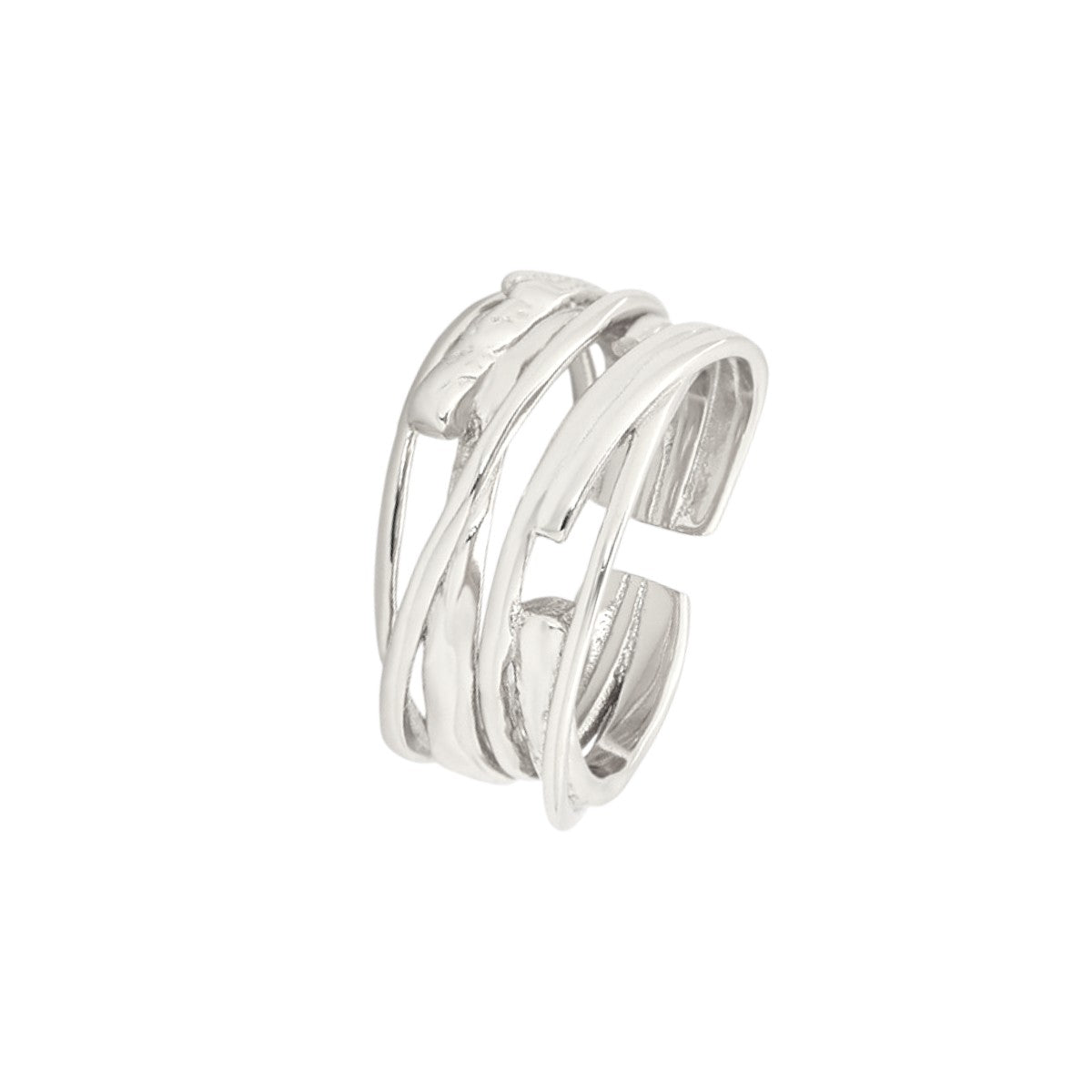 Gold Abstract Ring • 925 Sterling Silver Open Ring