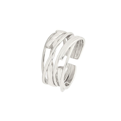 Gold Abstract Ring • 925 Sterling Silver Open Ring