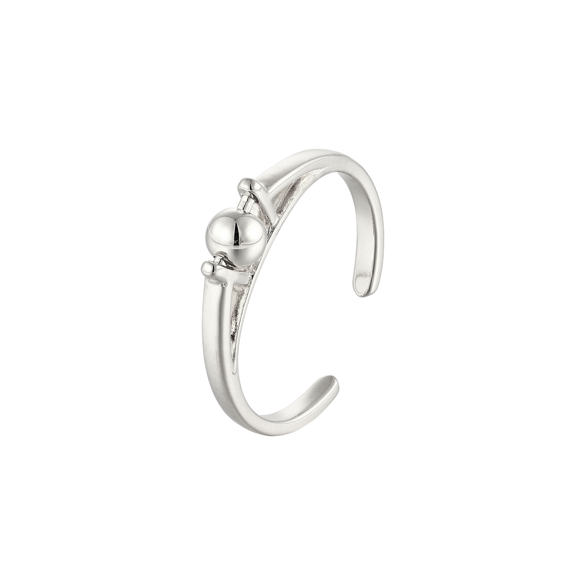 Solitaire Ball Anti-Stress Ring - 925 Silver