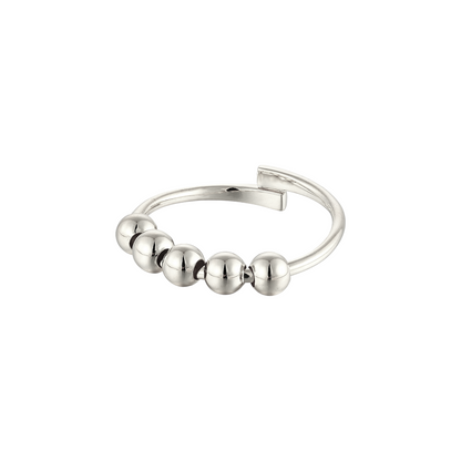 5-Bead Anti-Stress Ring - 925 Silver