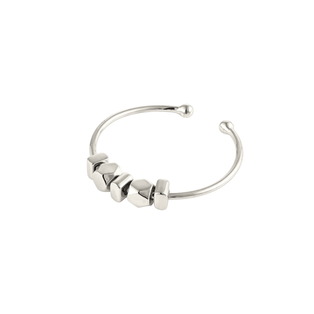 Geometrischer Anti-Stress-Ring – 925 Silber