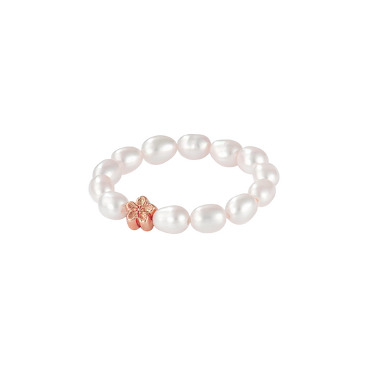 Blüten Süßwasserperlen Anti-Stress-Ring – 925 Silber