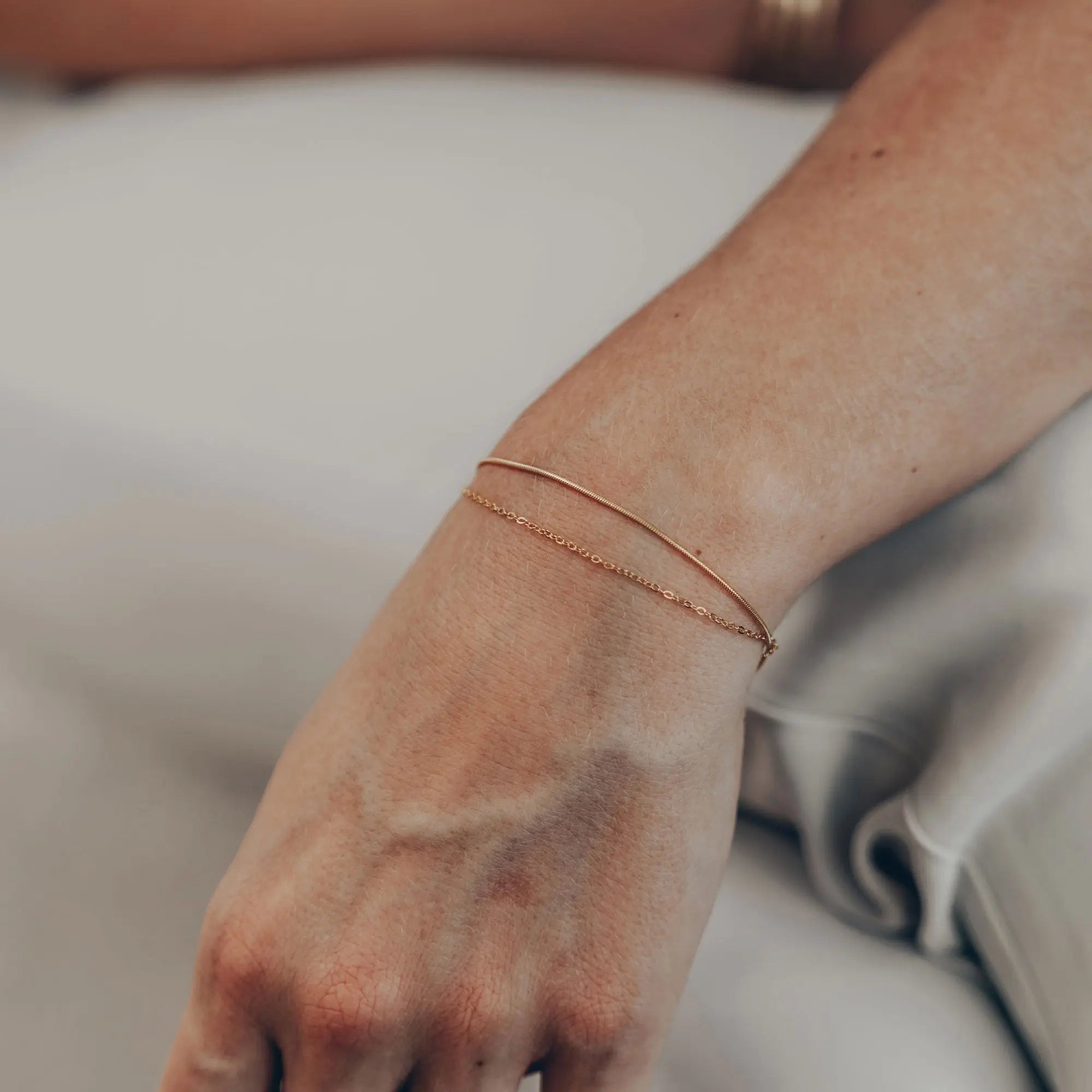 Dünnes Double Armband • 925 Sterling Silber Vielring