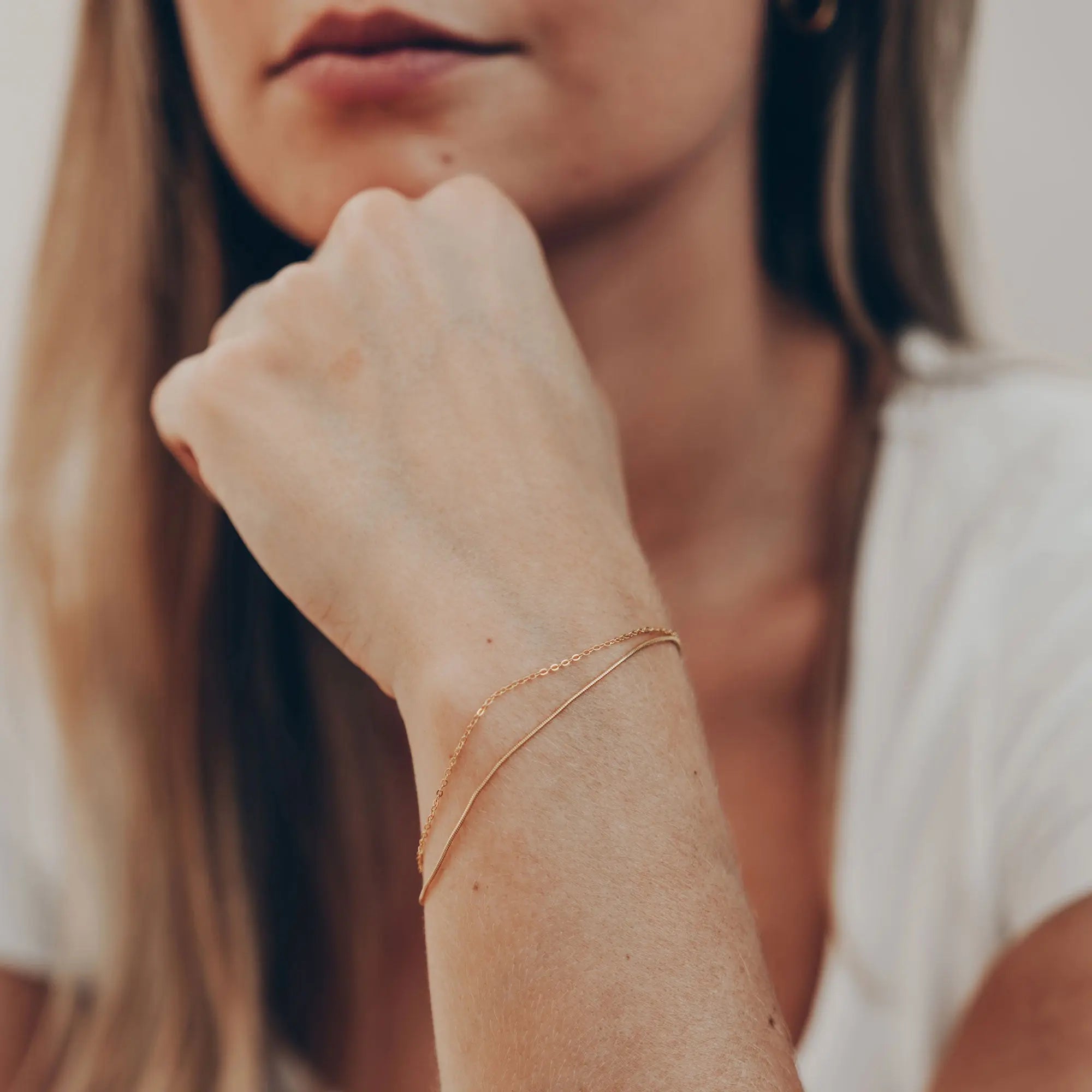 Dünnes Double Armband • 925 Sterling Silber Vielring