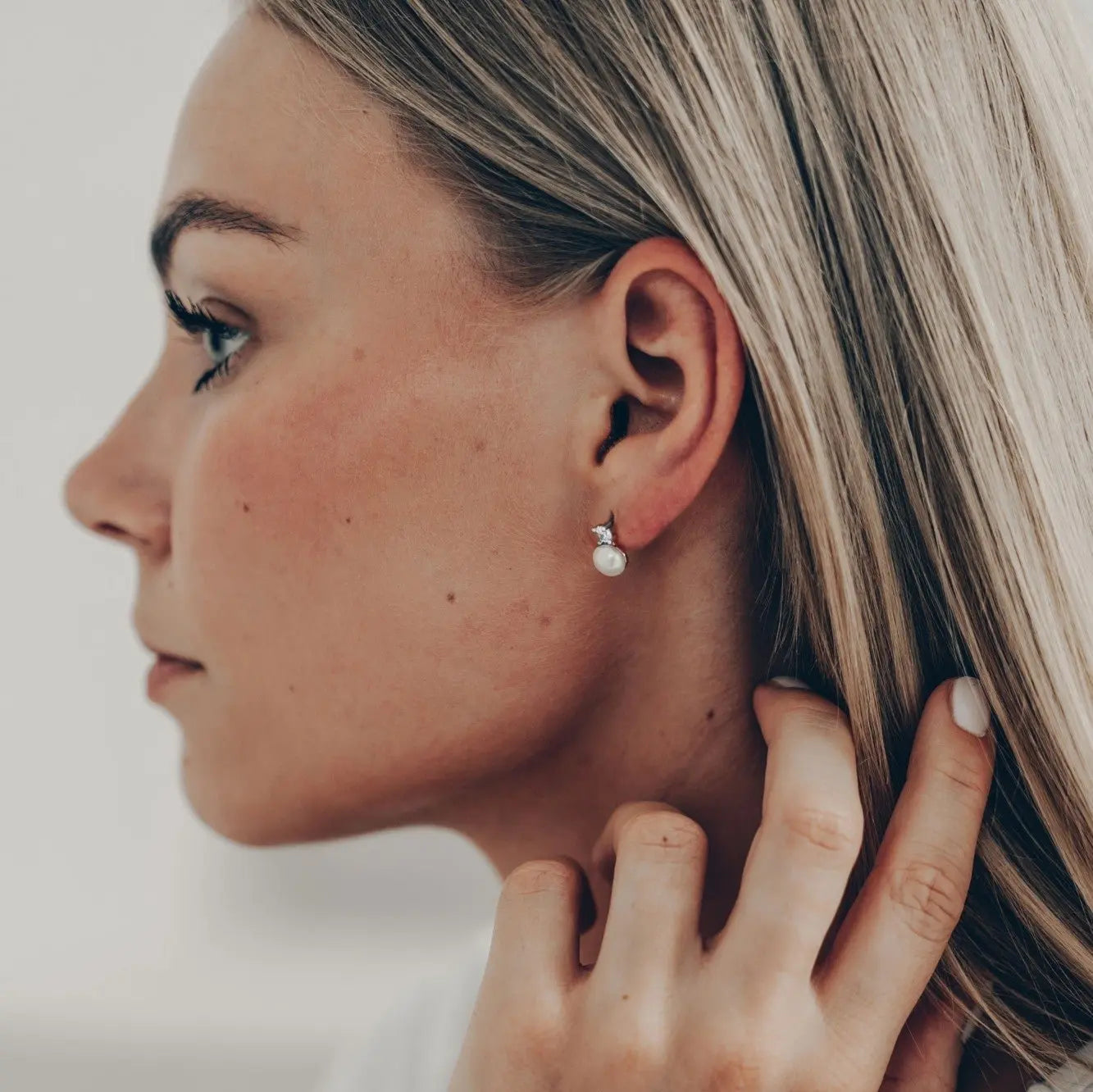 Perlen Ohrstecker • 925 Sterling Silber Vielring