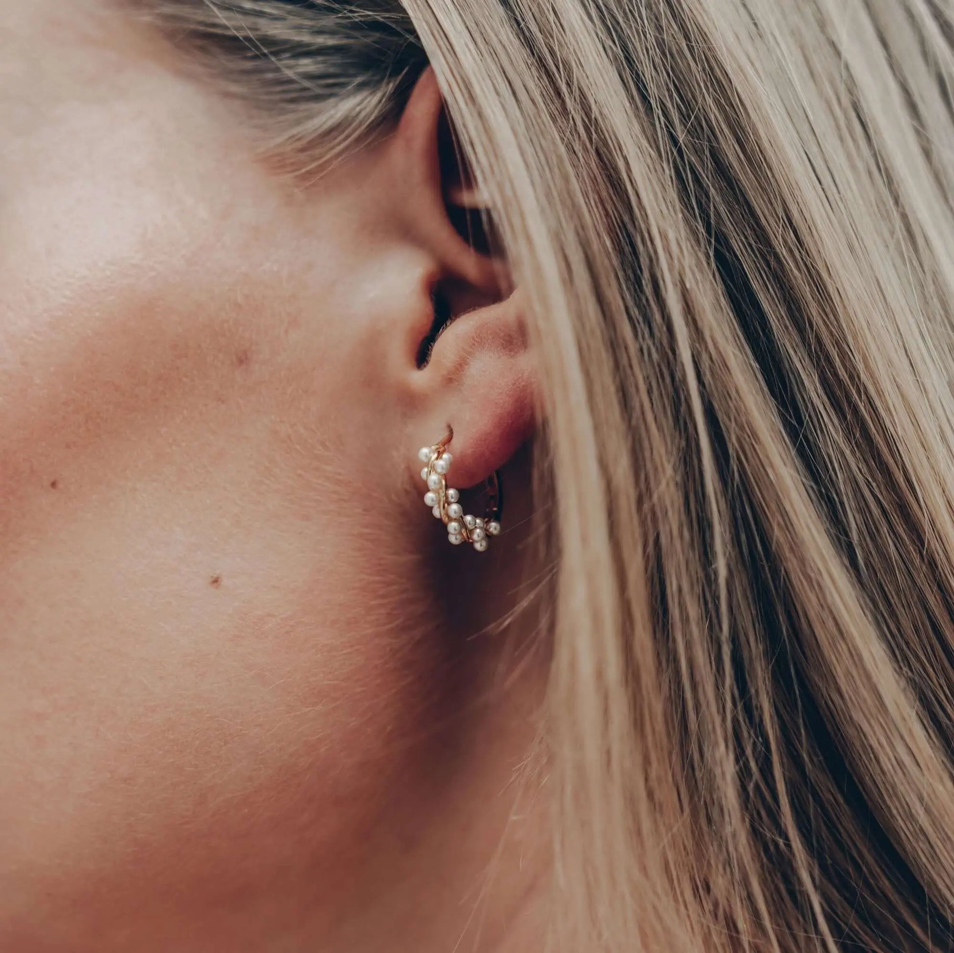 Gedrehte Perlen Ohrringe • 925 Sterling Silber Vielring