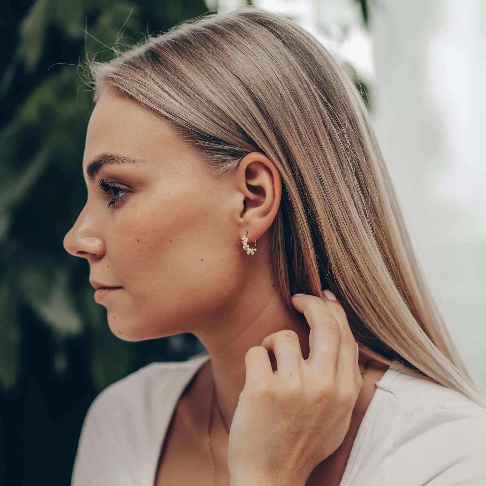 Gedrehte Perlen Ohrringe • 925 Sterling Silber Vielring