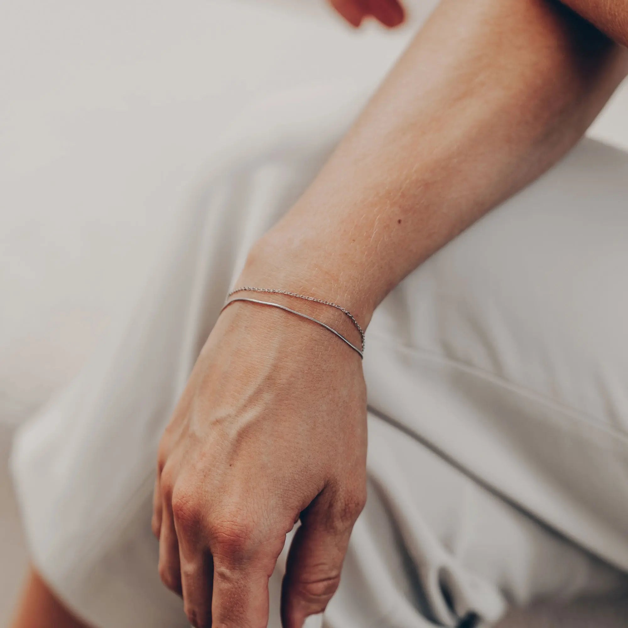 Dünnes Double Armband • 925 Sterling Silber Vielring