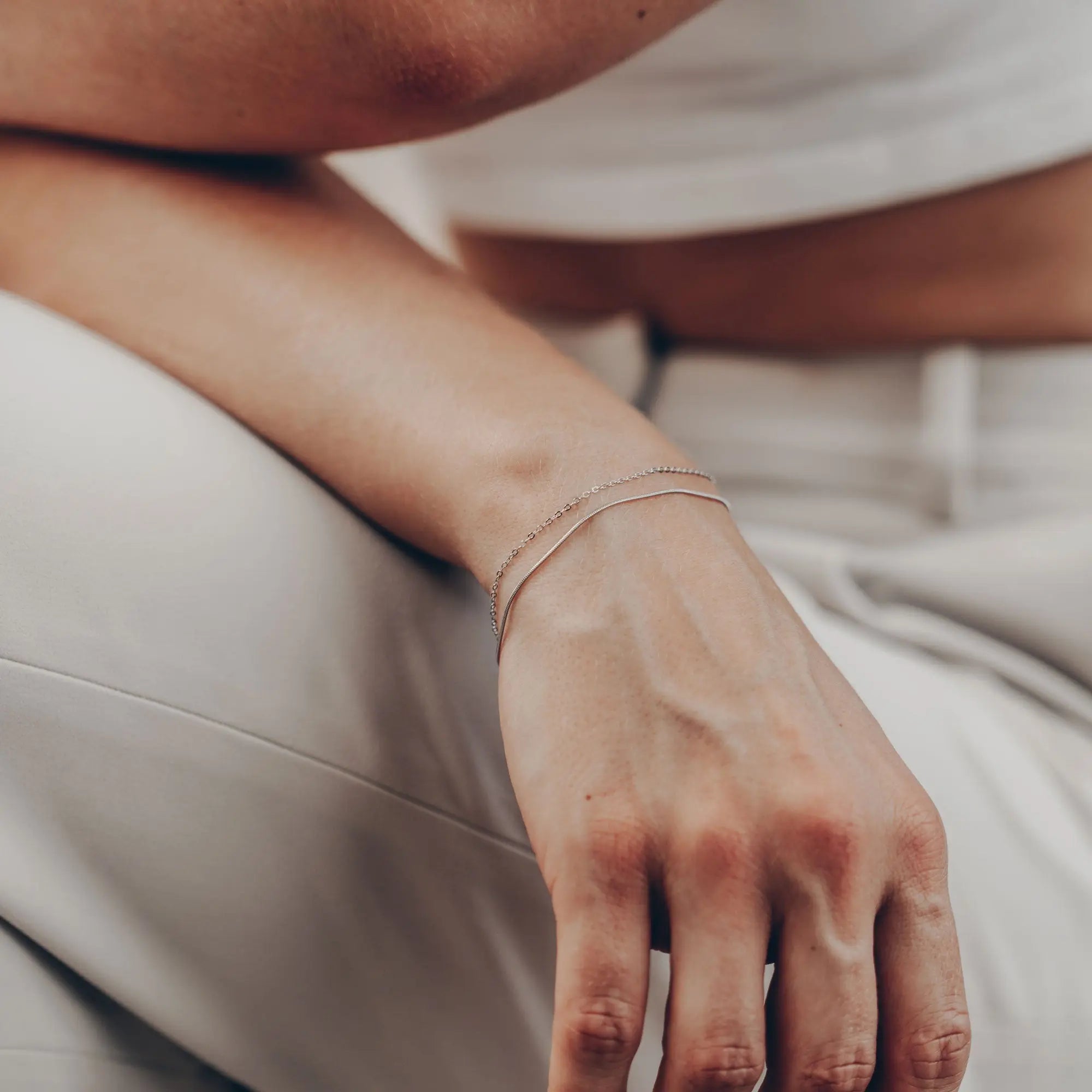 Dünnes Double Armband • 925 Sterling Silber Vielring