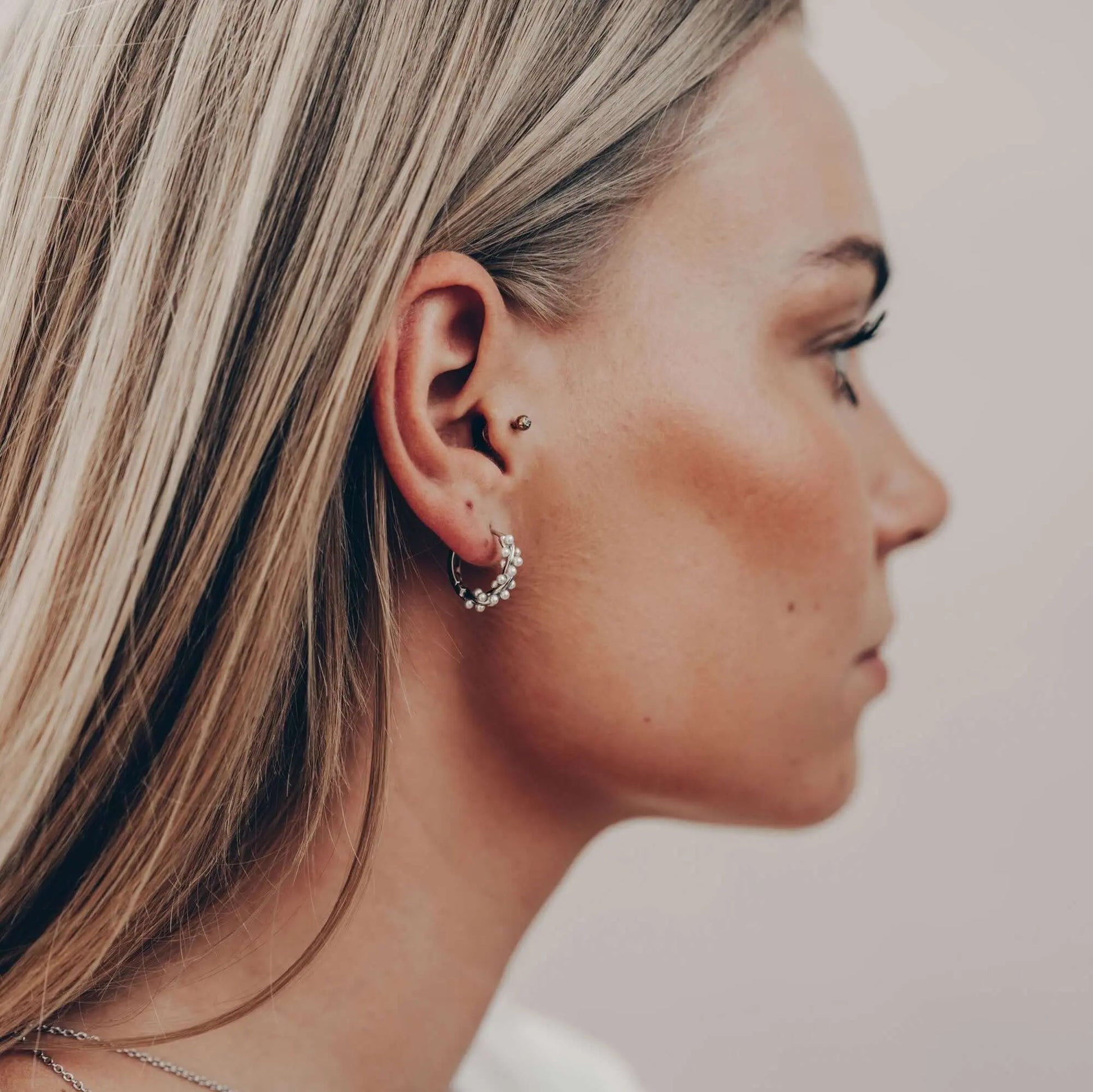 Gedrehte Perlen Ohrringe • 925 Sterling Silber Vielring