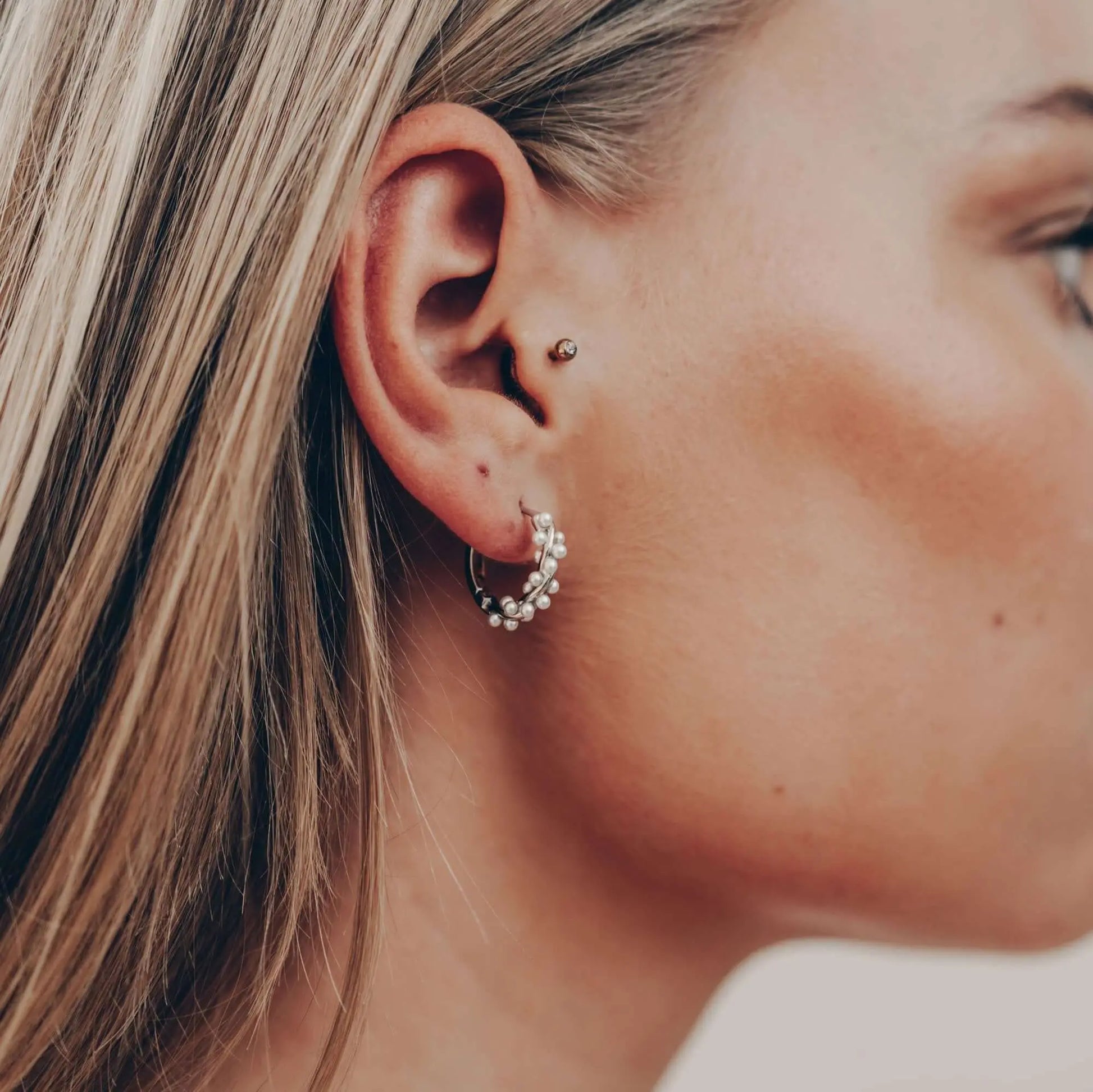 Gedrehte Perlen Ohrringe • 925 Sterling Silber Vielring