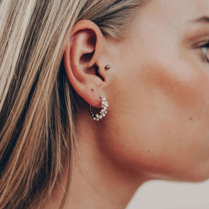 Gedrehte Perlen Ohrringe • 925 Sterling Silber Vielring